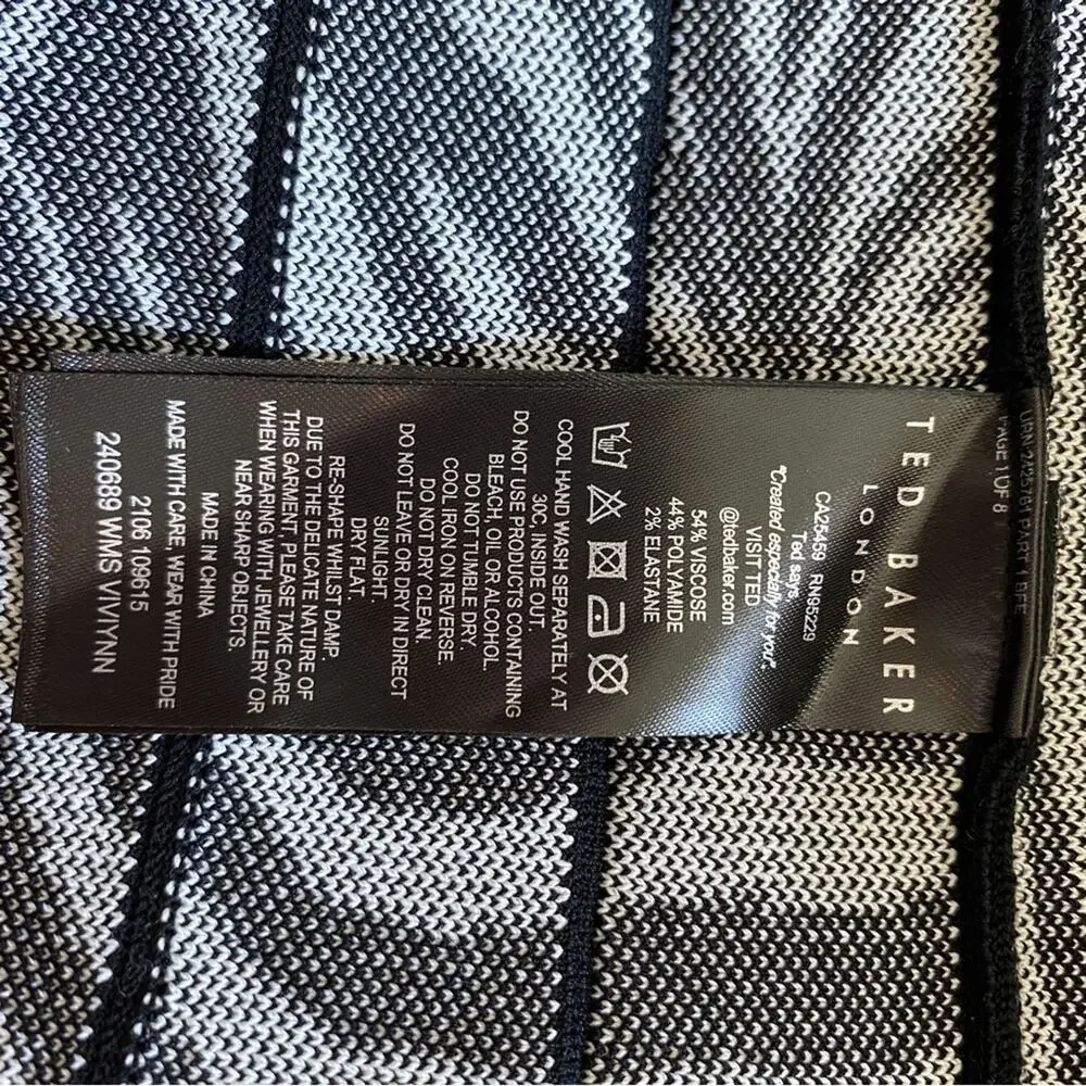 NWT Ted‎ Baker Viviynn Zebra Pleated Midi Skirt